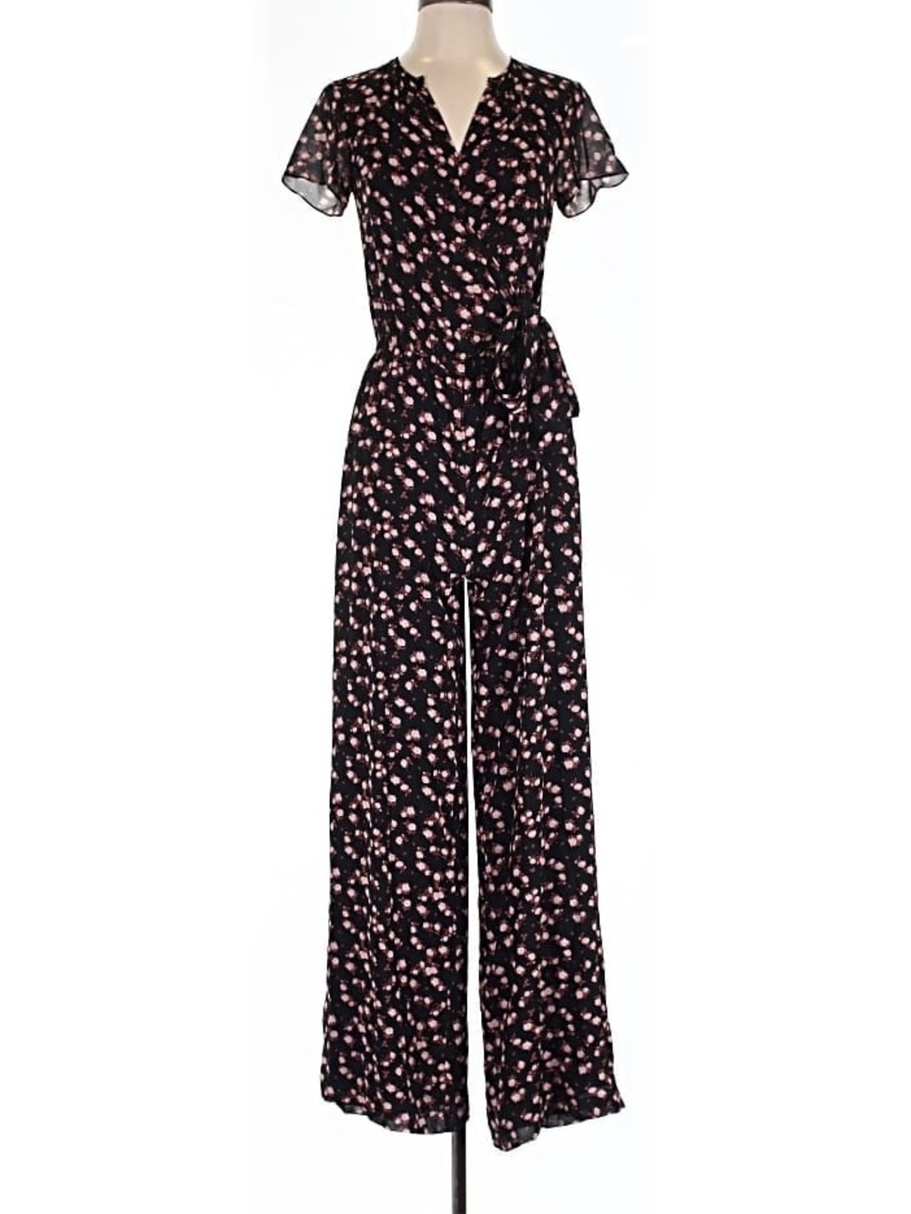 MICHAEL Michael Kors Mini Rose Georgette Floral Wide Leg Jumpsuit -Size 6